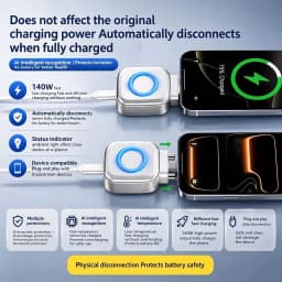 Smart Full Charge Self-Cut Type-C Adapter, Universal Auto Disconnect for Night Charging, Overcharge Prevention Separator