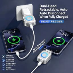 Smart Full Charge Self-Cut Type-C Adapter, Universal Auto Disconnect for Night Charging, Overcharge Prevention Separator