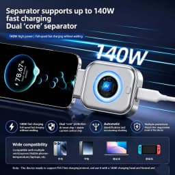 Smart Full Charge Self-Cut Type-C Adapter, Universal Auto Disconnect for Night Charging, Overcharge Prevention Separator