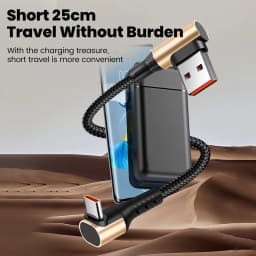 0.15M 0.25M 0.5M Short USB C Cable 66W Double Elbow USB A To Type C Fast Charging Cable for iphone 15 16 Samsung Huawei Xiaomi