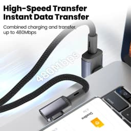Extended 100W Type C To Type C Fast Charging Cable 90° Elbow Braided Nylon Charging Wire For iPhone 17 16 Huawei Samsung Xiaomi