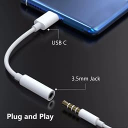 USB-C to 3.5mm Audio Headphone Adapter Compatible with Apple iPhone 17 Samsung Galaxy S25 Type C to Aux Cord Jack Dongle Adapter