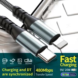 MFi Certified USB C to Lightning Cable 20W Nylon Braided Fast Charging Cord for iPhone 14-8 iPad AirPods 1m 2m 3m