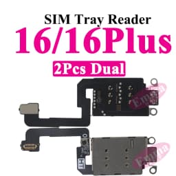 2pcs Dual SIM Card Reader Flex Cable for iPhone 17 16 Plus 15 Pro Max 14 13 12 11 XR Inner Tray Slot Socket Adapter