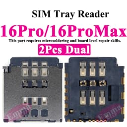 2pcs Dual SIM Card Reader Flex Cable for iPhone 17 16 Plus 15 Pro Max 14 13 12 11 XR Inner Tray Slot Socket Adapter
