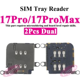 2pcs Dual SIM Card Reader Flex Cable for iPhone 17 16 Plus 15 Pro Max 14 13 12 11 XR Inner Tray Slot Socket Adapter