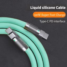 120w 6A Super Fast Charge PD Type C Liquid Silicone Cable Quick Charge 1M 2M Usb Cable Usb C to C Charger Cable