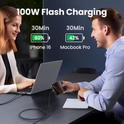 [2 Pack] UGREEN USB C Cable PD100W Fast Charging for Laptop MacBook iPhone 17 16 Samsung S26 Xiaomi 5A E-marker Chip Type-C Cord