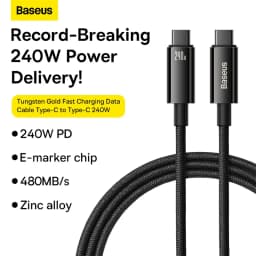 Baseus 240W USB C Cable Power Wire PD3.1 for MacBook Samsung iPhone 17 USB C to USB C PD Cable 48V 5A Fast Charging Type C Cable