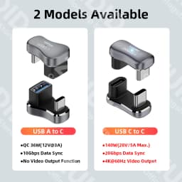 USB4.0 ThunderBolt 3 20Gbps Data Adapter 4K@60Hz 140W 5A USB C to Type C Fast Charging Converter Adapter For Macbook Steam Deck