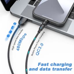 AUFU 540 Rotate Magnetic Micro USB Cable For iPhone Xiaomi 3A Fast Charging Data Wire Cord Magnet Quick Charge USB Type C Cable