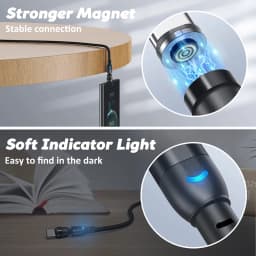 AUFU 540 Rotate Magnetic Micro USB Cable For iPhone Xiaomi 3A Fast Charging Data Wire Cord Magnet Quick Charge USB Type C Cable