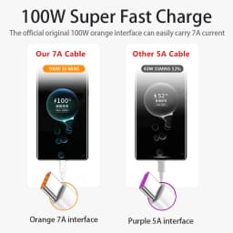 7A 100W USB to Type-C Cable for Samsung Xiaomi Redmi POCO Huawei Nova Honor OPPO Realme Moto Super Fast Charging USB C Data Cord