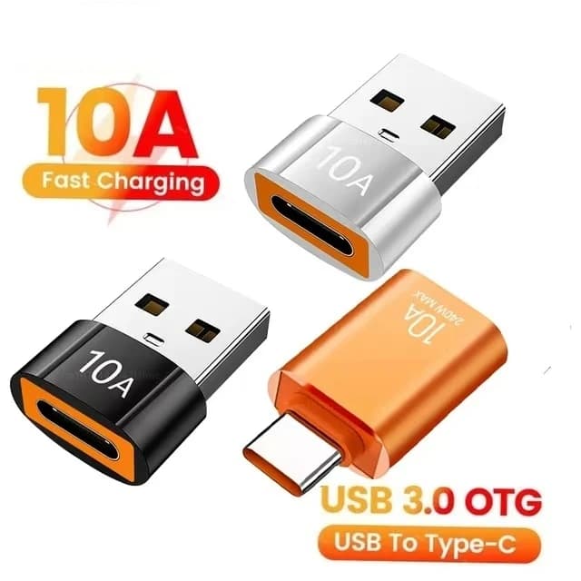 10A OTG USB 3.0 To Type C Adapter USB C Male To USB Female Converter Fast Charging OTG For Macbook Laptop Xiaomi Samsung