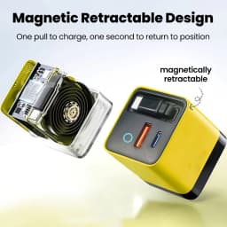 80W GaN USB+PD Fast Charger USB3.0 With Retractable Type C Cable For iPhone 16 15 Samsung MacbookMacbook Quick Charging Adapter