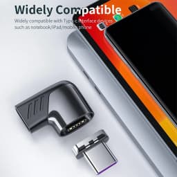 PD 120W Usb C To Type C Magnetic Adapter Fast Charging USB Type-C Magnetic Converter Magnetic Cable Right Angle USB C Connector