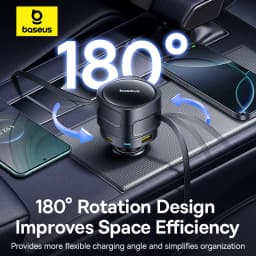 Baseus 90W Car Charger Type-C iP Dual Retractable Cable Phone Charger PD QC SCP AFC PPS Fast Charging For iPhone Samsung Xiaomi