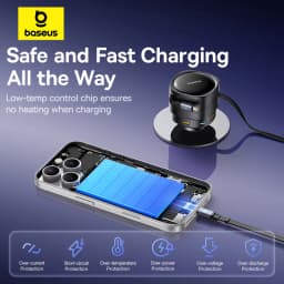 Baseus 90W Car Charger Type-C iP Dual Retractable Cable Phone Charger PD QC SCP AFC PPS Fast Charging For iPhone Samsung Xiaomi