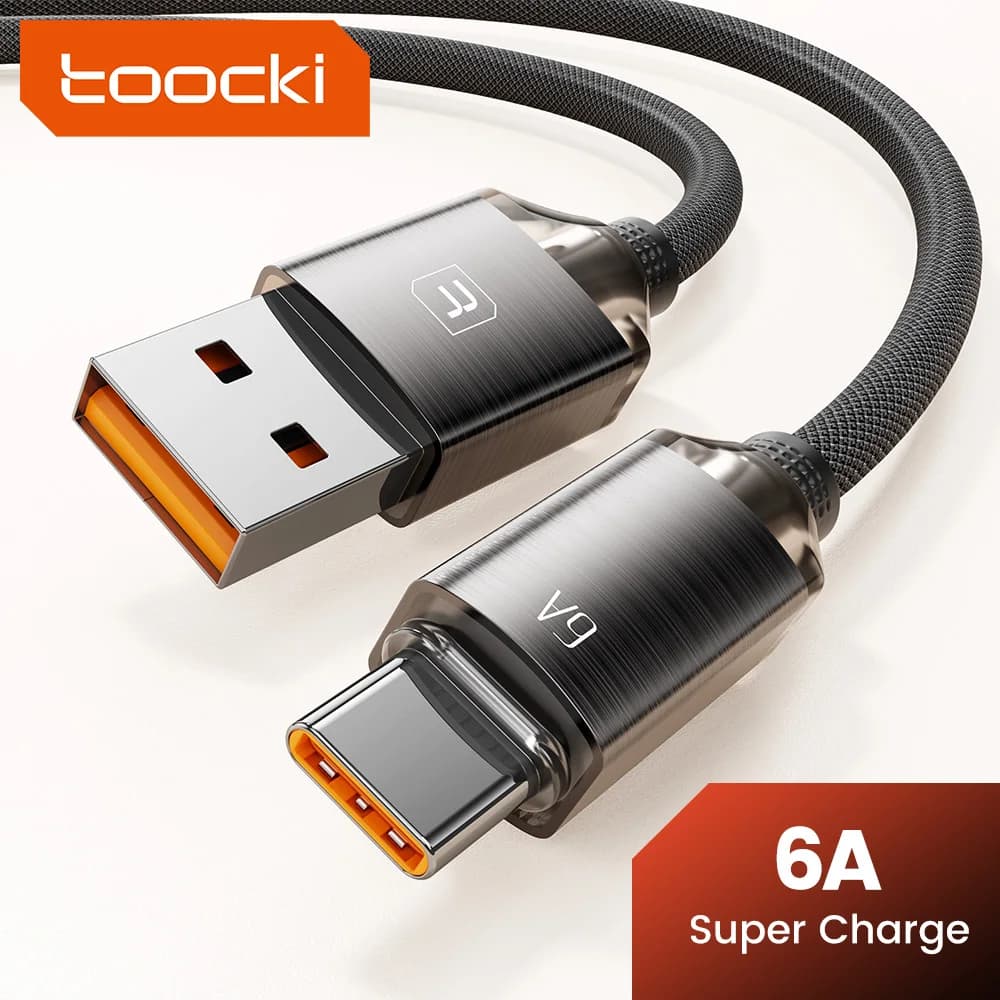 Toocki 6A USB C Cable Quick Charge USB C To Type C Fast Charging Cable For iphone 15 Xiaomi Samsung Huawei Oneplus Realme