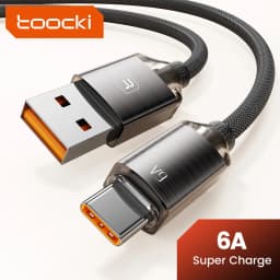Toocki 6A USB C Cable Quick Charge USB C To Type C Fast Charging Cable For iphone 15 Xiaomi Samsung Huawei Oneplus Realme