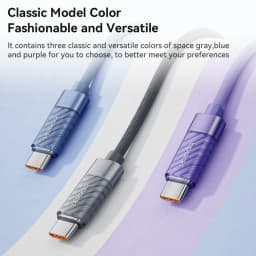 Toocki 6A 100W Transparent Type C to USB C Fast Charge Display Cable USB A To Type C For Macbook Xiaomi Samsung Poco Realme