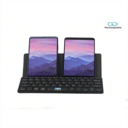 JOMAA Folding Phone Keyboard,Portable Rechargeable Keyboard Foldable Bluetooth Wireless Keyboard with Stand Holder