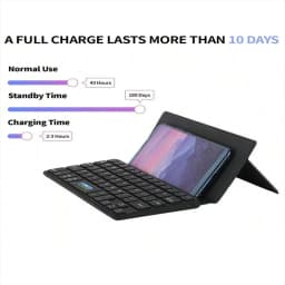 JOMAA Folding Phone Keyboard,Portable Rechargeable Keyboard Foldable Bluetooth Wireless Keyboard with Stand Holder