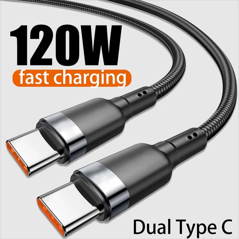 120W Fast Charge Cable PD Quick Charging High Quality USB C TO USB Type C Cable For iPhone Xiaomi 17 Plus Pro Max Samsung S24