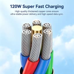 NNBILI 120W USB Type C To Type C Cable LED Display Fast Charging USB A to Type C Data Cable For Samsung Honor Oneplus Charging