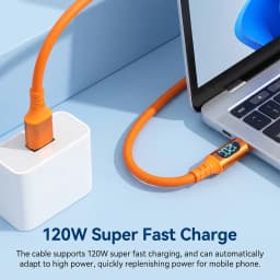 NNBILI 120W USB Type C To Type C Cable LED Display Fast Charging USB A to Type C Data Cable For Samsung Honor Oneplus Charging