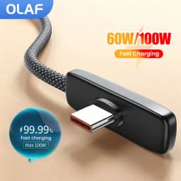 90° Elbow Mobile Phone Data Cable 60W/100W Fast Charging USB C To Type C Cable for Samsung Xiaomi Oneplus USB Type C Cable