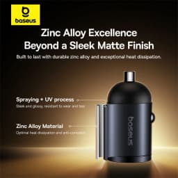 Baseus 30W Car Charger Fast Charging Dual Port USB Type-C PD QC FCP AFC For iPhone 17 16 15 Samsung S24 S25 Xiaomi Huawei Tablet