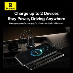 Baseus 30W Car Charger Fast Charging Dual Port USB Type-C PD QC FCP AFC For iPhone 17 16 15 Samsung S24 S25 Xiaomi Huawei Tablet
