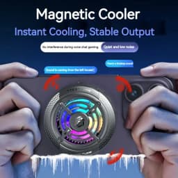 2IN1 Universal Portable Magnetic Clip Semiconductor Phone Cooler RGB Ambient Light Cooling Fan for Iphone 17 Samsung S25 Xiaomi