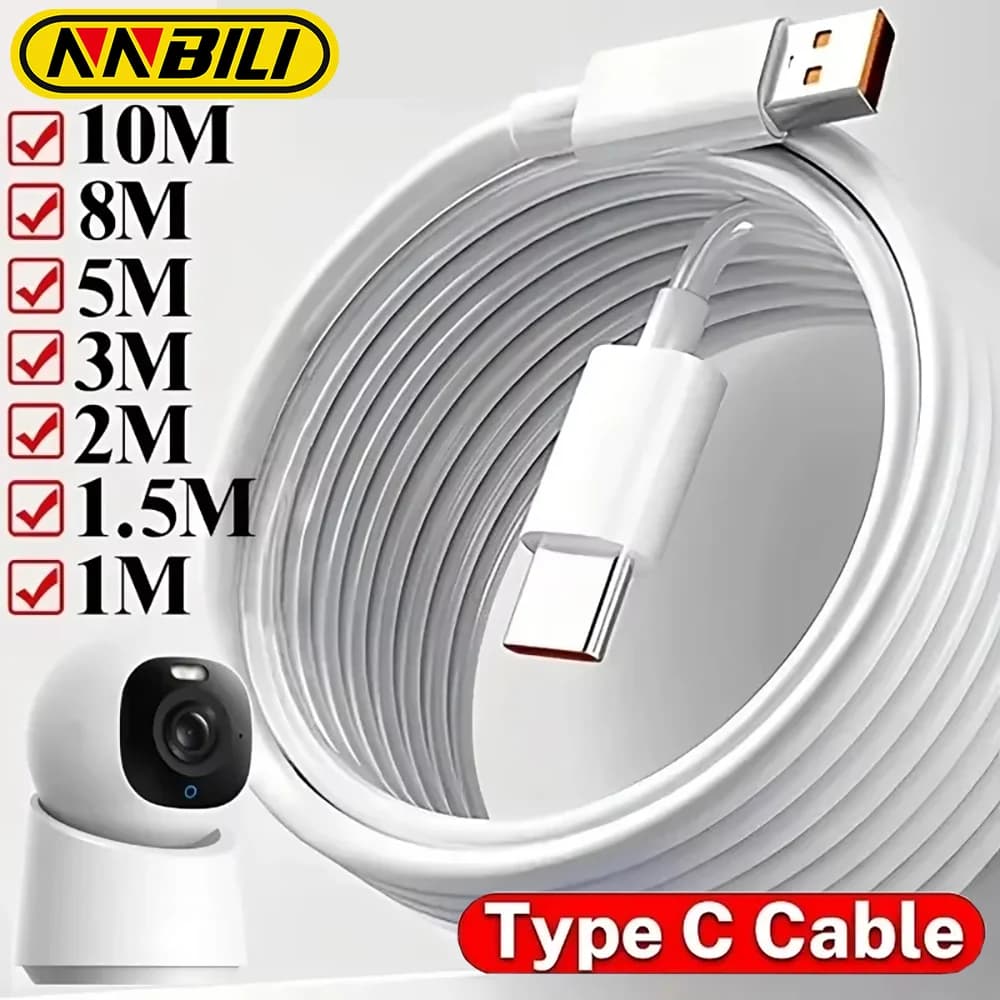 NNBILI USB Type C Cable 1M 2M 3M 5M 8M 10M 12M 14M USB C 6A Fast Charge Equipment Universal Data Cable for Samsung Camera PS5 VR