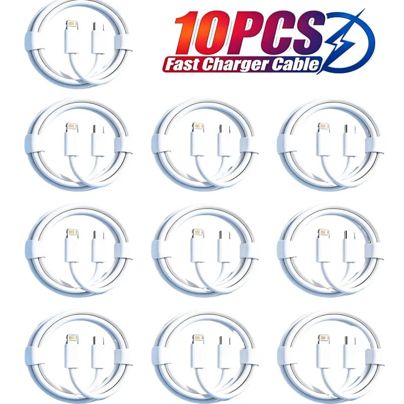 10PCS PD 35W USB Charger Cable for iPhone 14 8 7 6S Plus 13 12 Pro XS Max XR SE Fast Charging Cord Data Sync Line 1m 1.5m 2m