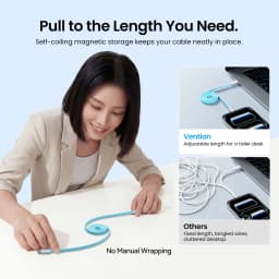 Vention Magnetic Cable 240W USB-C Cable Type C to Type C Fast Charge Cord for iPhone 17 16 15 Pro Max Samsung S26 Macbook Type