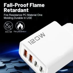 120W 4 Port USB C Charger PD3.0 Fast Charging Station Data Cable Wall Adapter For iPhone Samsung Xiaomi Redmi Huawei EU US Plug