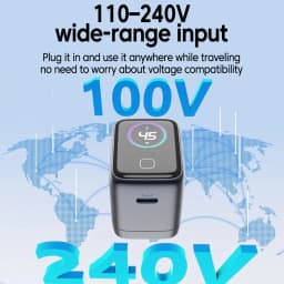 PD 45w GaN Fast Charger Type-c Port Mobile Phone Adapter With AI Smart Screen Display For iPhone 17 16 15 Samsung Xiaomi Huawei