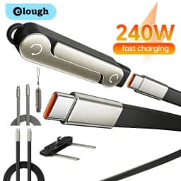 240W Type C Fast Charging Foldable Mobile Phone Holder Data Cable Multi-Angle Adjustment Charging Phone Holder PD Usb Cable
