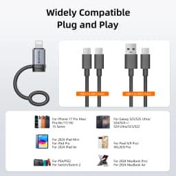 SUNKANDI Lighting To Type C Adapter Fast Charging IP Female to USB C Male Connector For iPhone 15 14 13 12 11 Pro IPad Converter