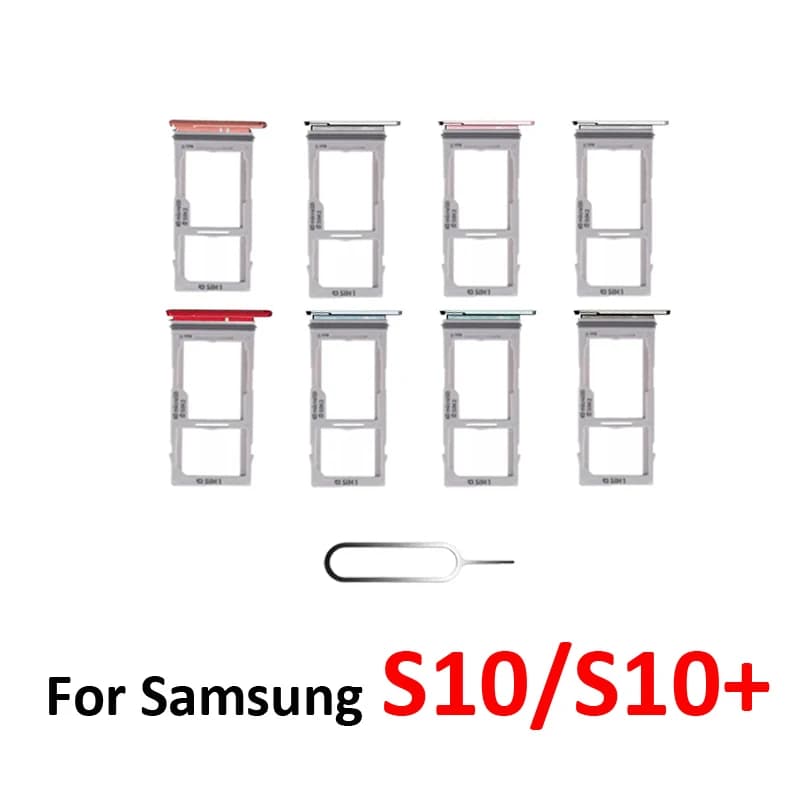 For Samsung S10 G973F G973 Phone New SIM Card Tray Housing Micro SD Card Holder Pocket For S10 Plus S10+ G975F G975
