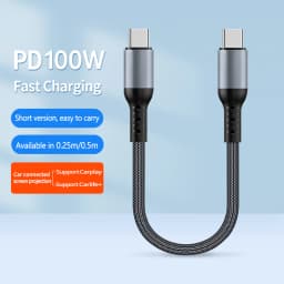 Short USB A to USB C Braided Cable,90 Degree Right Angle Charger Wire,Fast Charging Cord for iPhone 17/16,Samsung Galaxy S24