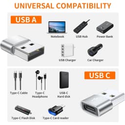 USB C 2.0 Adapter Type C To USB 2.0 Adapter for Mobil Phone Male To Female USB C Converter USB Type-C Converter for PC Laptops
