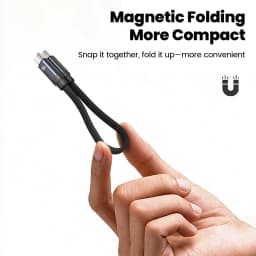 Magnetic 20CM Short USB C Cable Mini Braided 240W Fast Charging Data Cable for iphone 15 16 17 Samsung Type C To Type C Cable