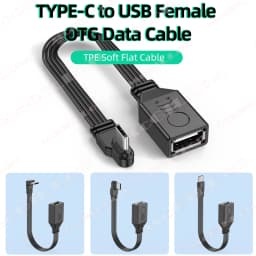 Flat Type C to OTG USB Cable,Suitable for Phones Tablet and Computers Function on TYPE-C 90 Degree Male to USB2.0 Female Adapter
