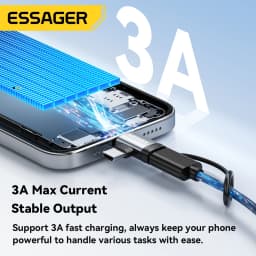 Essager 2 In1 OTG Adapter Type-C Female To Lighting Micro Male 3A Fast Charging Connector For IPhone 14 IPad Laptops Converter