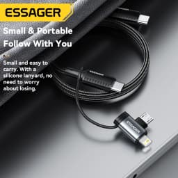 Essager 2 In1 OTG Adapter Type-C Female To Lighting Micro Male 3A Fast Charging Connector For IPhone 14 IPad Laptops Converter