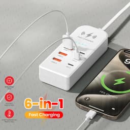 6 in 1 USB Charger PD Type C Fast Charging Wall Charger Multiport USB TypeC Hub Adapter EU/US Plug Quick Charger Expander Socket