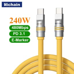 Hichain 240W USB C To Type C Fast Charging Cable 1.2M/2M Liquid Silicone Type C Cable For iphone For Samsung For Huawei Tablets